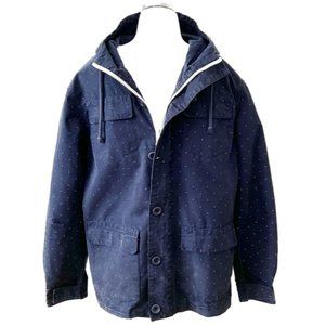 Globe United By Fate Men's Navy Blue And White Hooded Utility Jacket (L) EUC